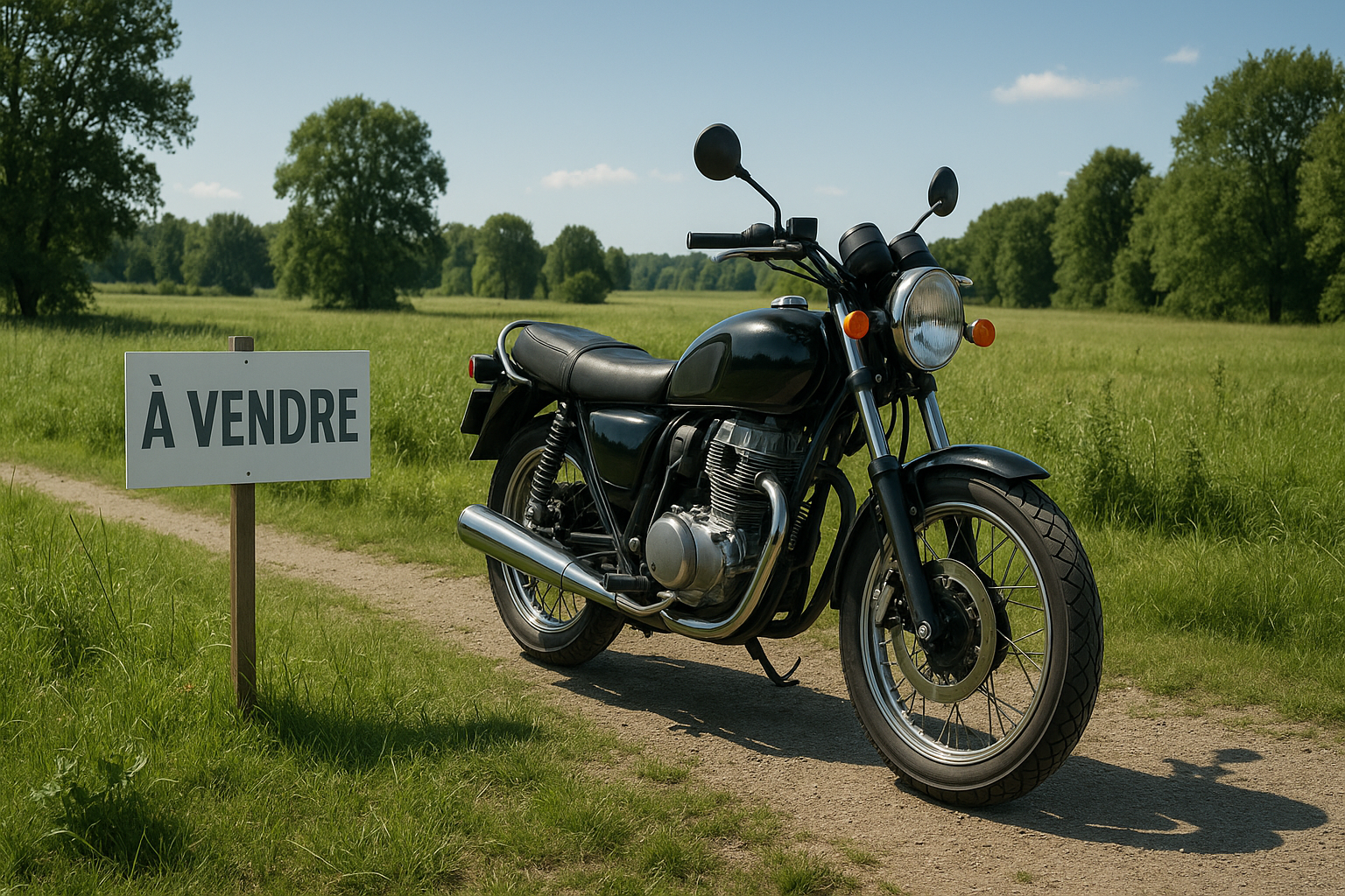 vendre sa moto, panneau en fran&ccedil;ais